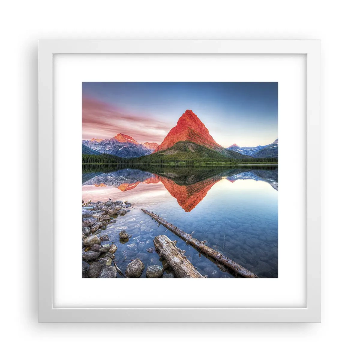 Plakat w białej ramie - Żar i chłód - 30x30 cm