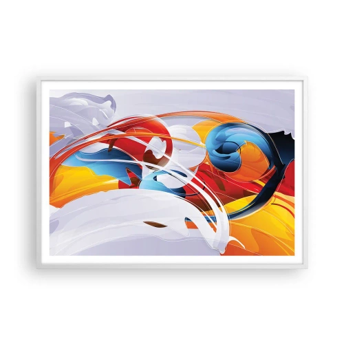 Plakat w białej ramie - Taniec żywiołów - 100x70 cm