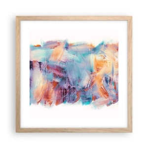 Plakat w ramie jasny dąb - Kolorowy bałagan - 40x40 cm