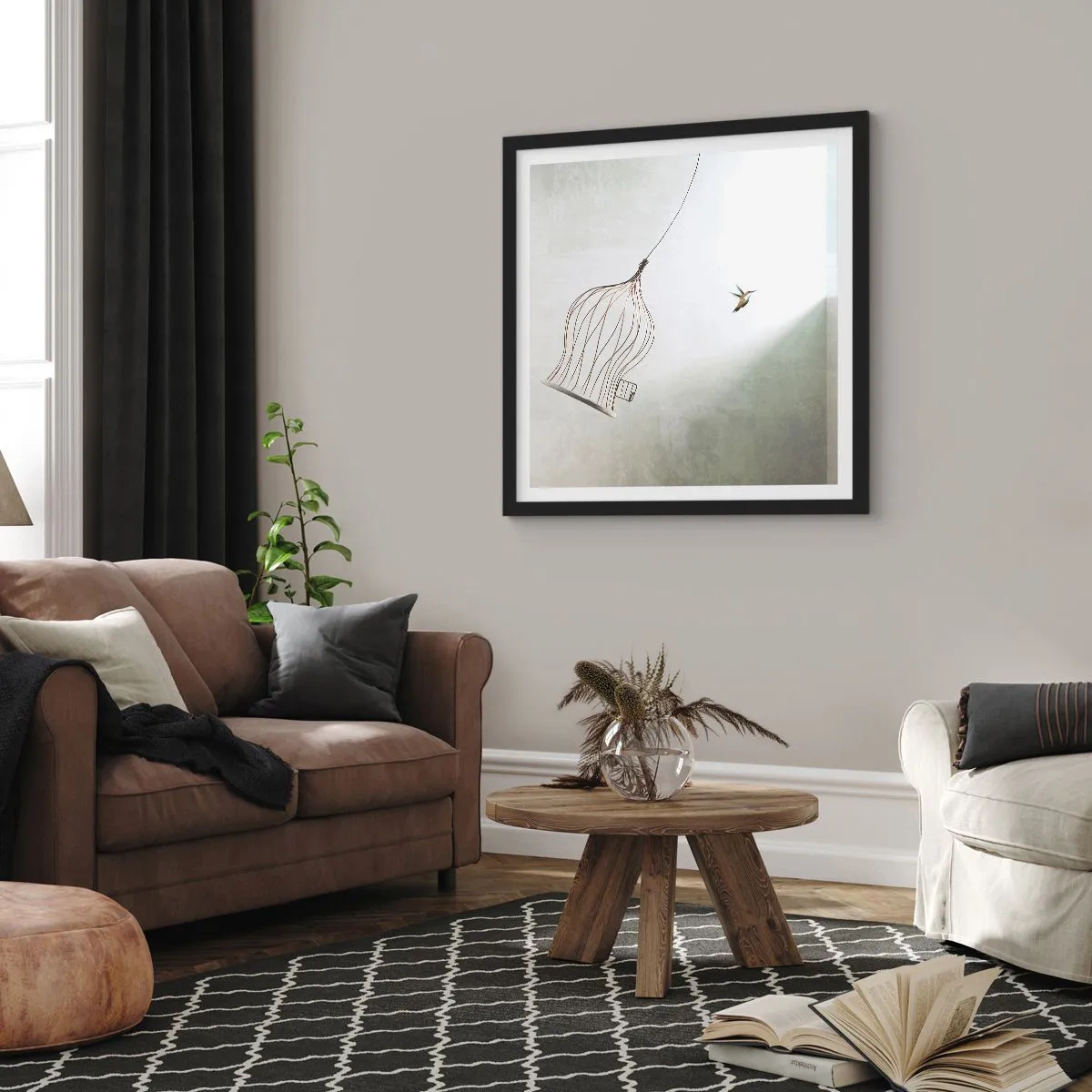 Plakat w czarnej ramie - W swoim żywiole - 50x50 cm