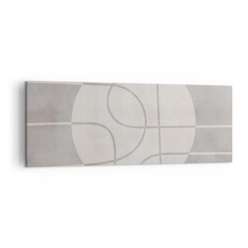 Obraz na płótnie - Geometryczny wzór w odcieniach szarości i bieli - 140x50cm - Koliście i na wprost - Nowoczesna dekoracja ścienna do salonu i sypialni ARTTOR