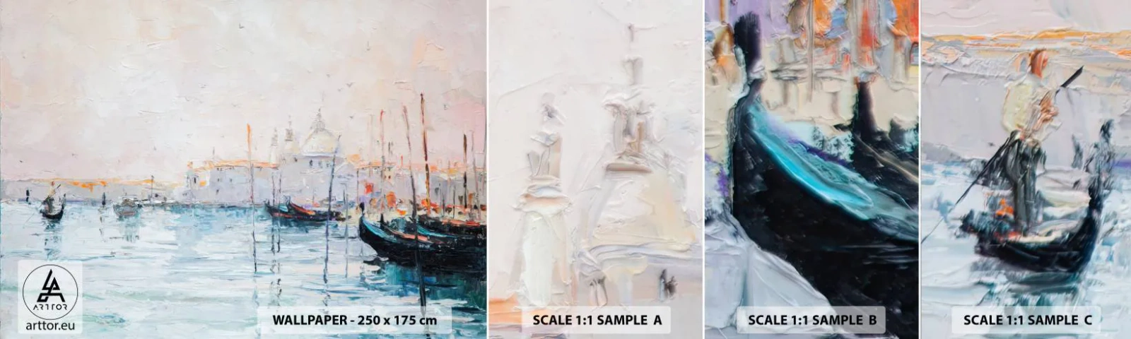 Fototapeta Próbka Samoprzylepna Deluxe Sticker - Za wodą, za mgłą - Sztuka, Miasto, Wenecja - 100x30 cm