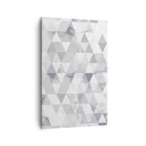 Obraz na płótnie - Geometryczny wzór z trójkątów w pastelowych odcieniach - 80x120cm - W rytmie na trzy - Nowoczesna dekoracja ścienna do salonu i sypialni ARTTOR