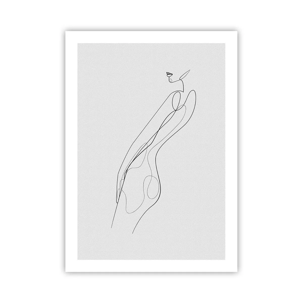 Plakat - Minimalistyczny szkic kobiecej sylwetki na jasnym tle - 50x70cm - Zaledwie obietnica - Nowoczesna dekoracja ścienna do salonu, kuchni i sypialni ARTTOR