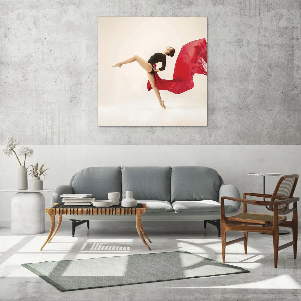 Obraz na szkle - Czerwone i czarne - 30x30 cm