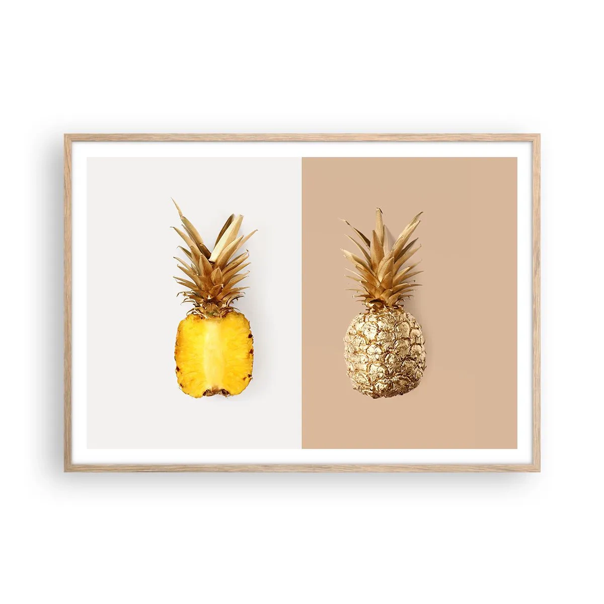 Plakat w ramie jasny dąb - Ananas dla nas - 100x70 cm