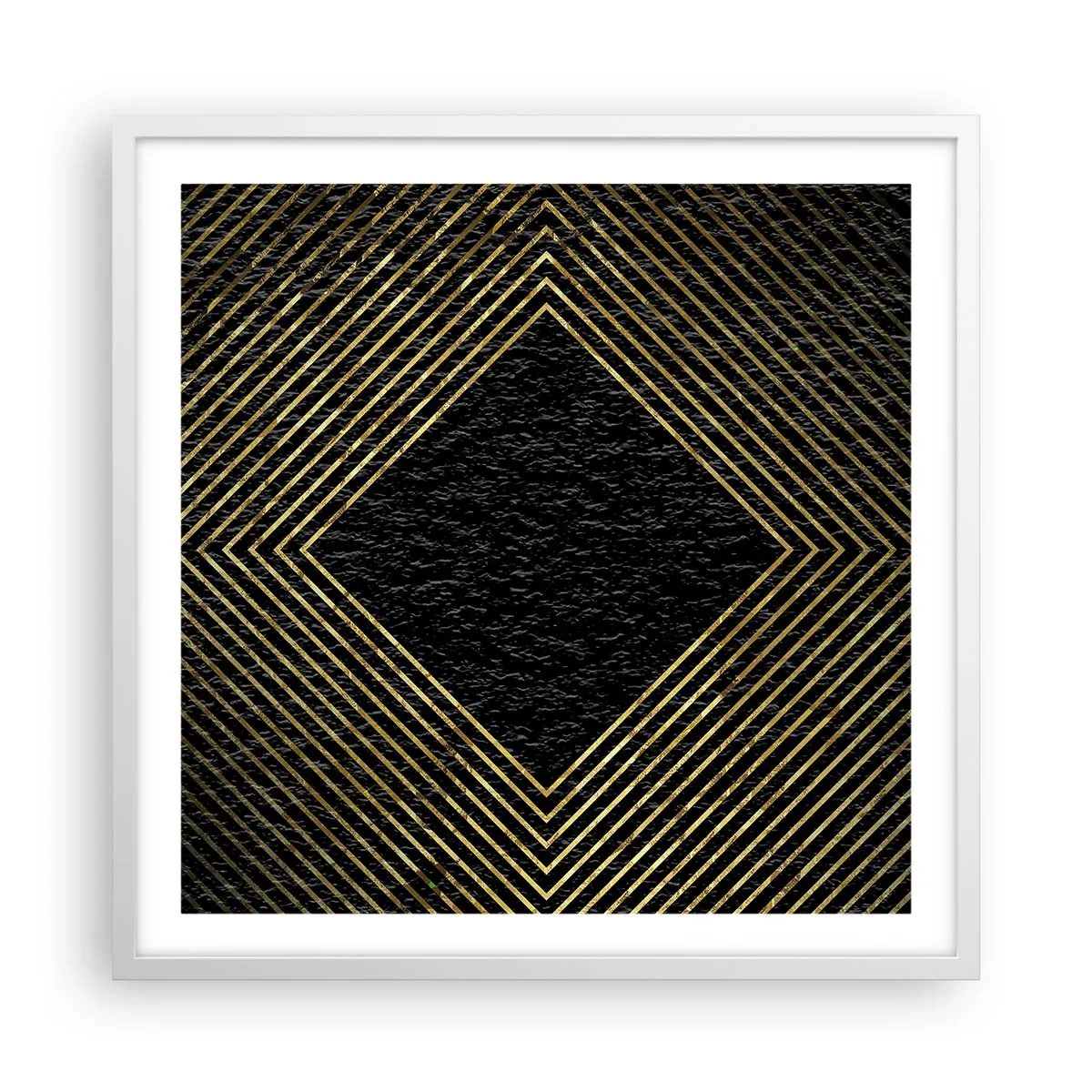 Plakat w białej ramie - Geometria w stylu glamour - 60x60 cm