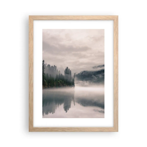 Plakat w ramie jasny dąb - W zadumie, we mgle - 30x40 cm