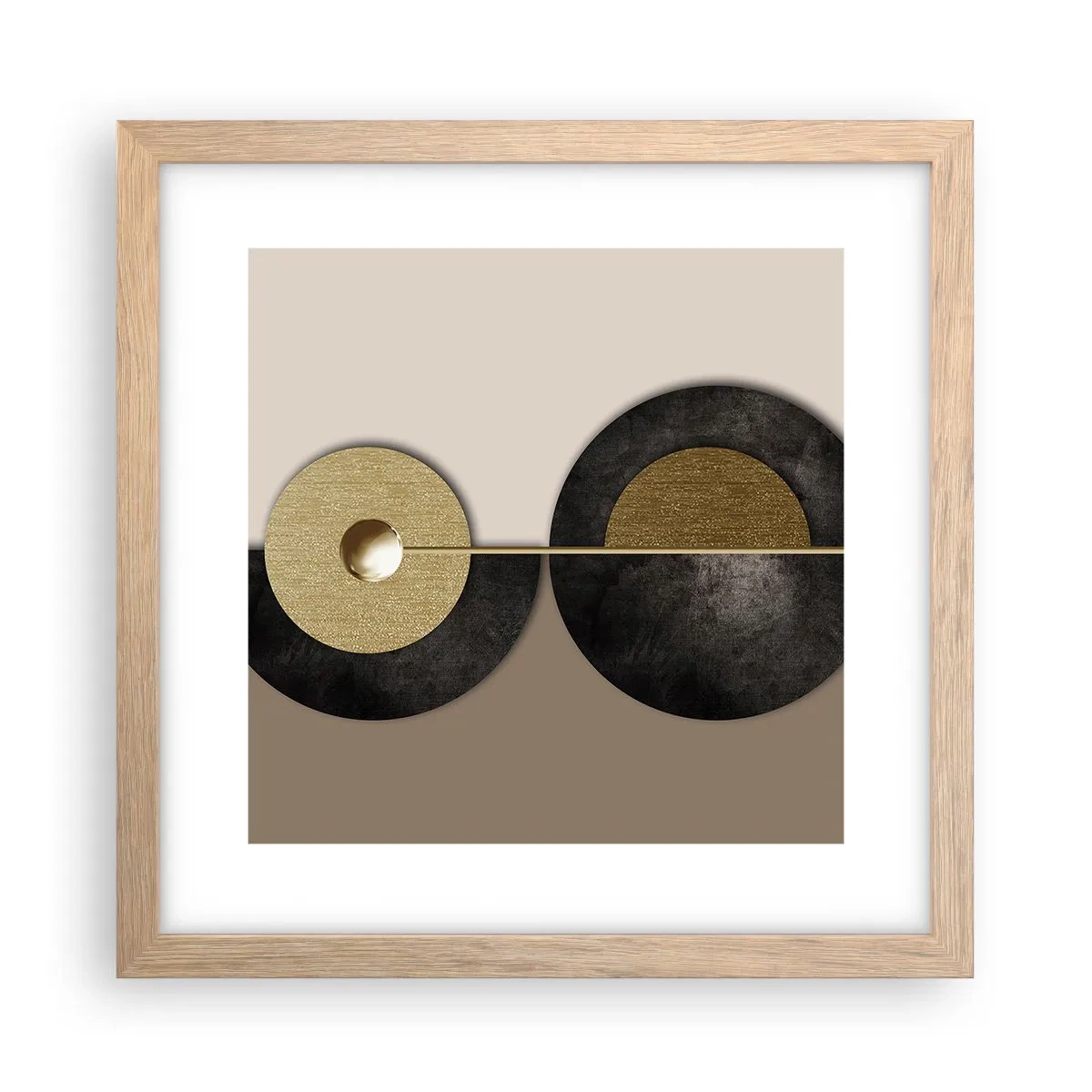 Plakat w ramie jasny dąb - Wariacje wokół koła - 30x30 cm