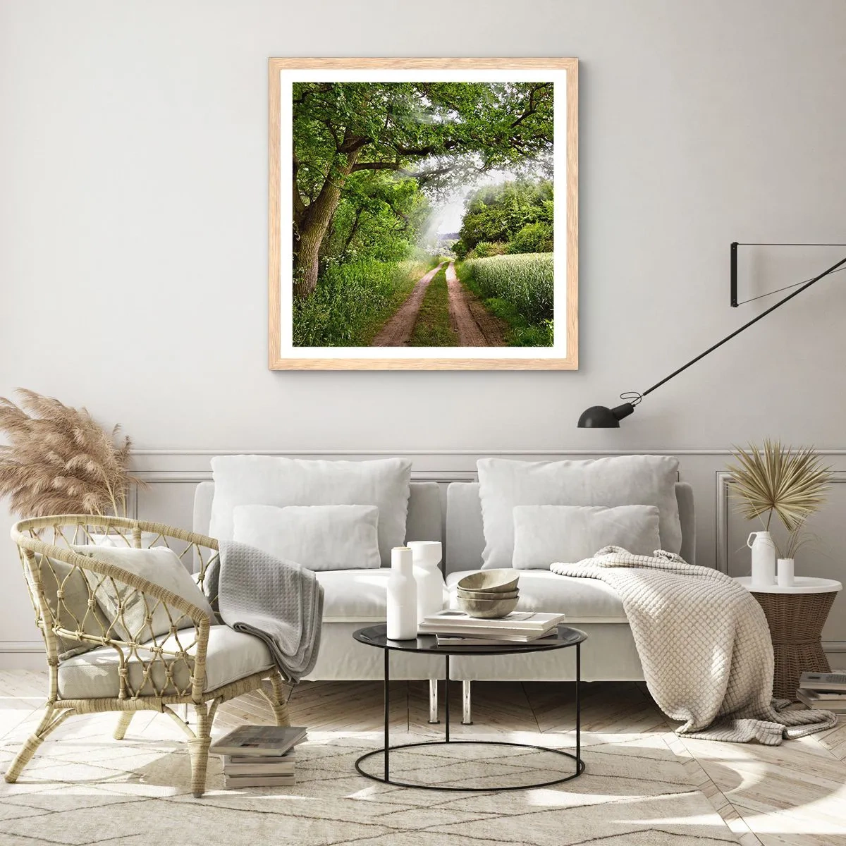 Plakat w ramie jasny dąb - Et in Arcadia ego - 40x40 cm