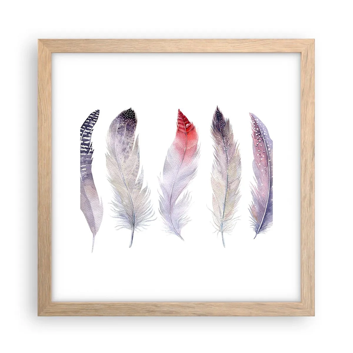 Plakat w ramie jasny dąb - Delikatne jak różnobarwna mgła - 30x30 cm