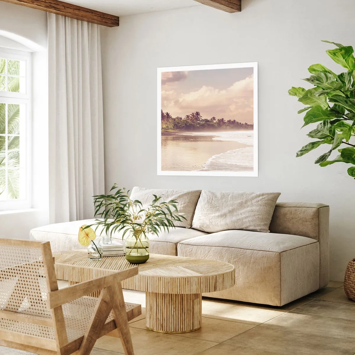 Plakat - Pieszczota fal - 60x60 cm