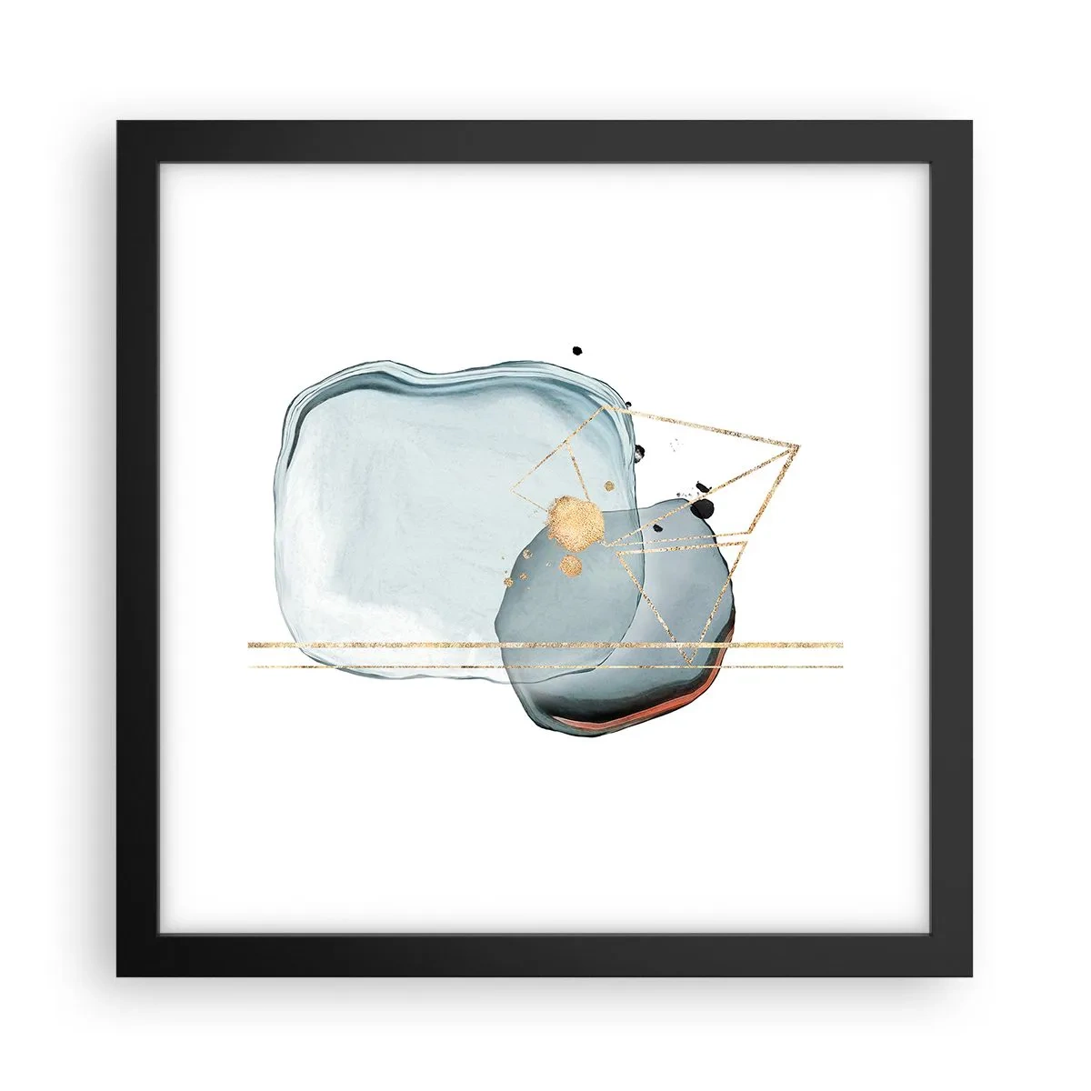 Plakat w czarnej ramie - Studium kropli - 30x30 cm