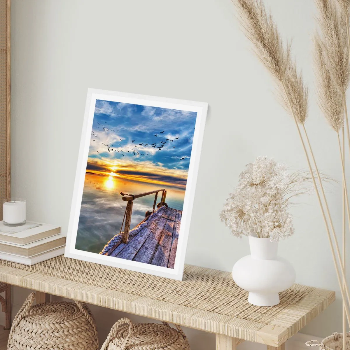 Plakat w białej ramie - Wiatr idzie na spoczynek - 30x40 cm