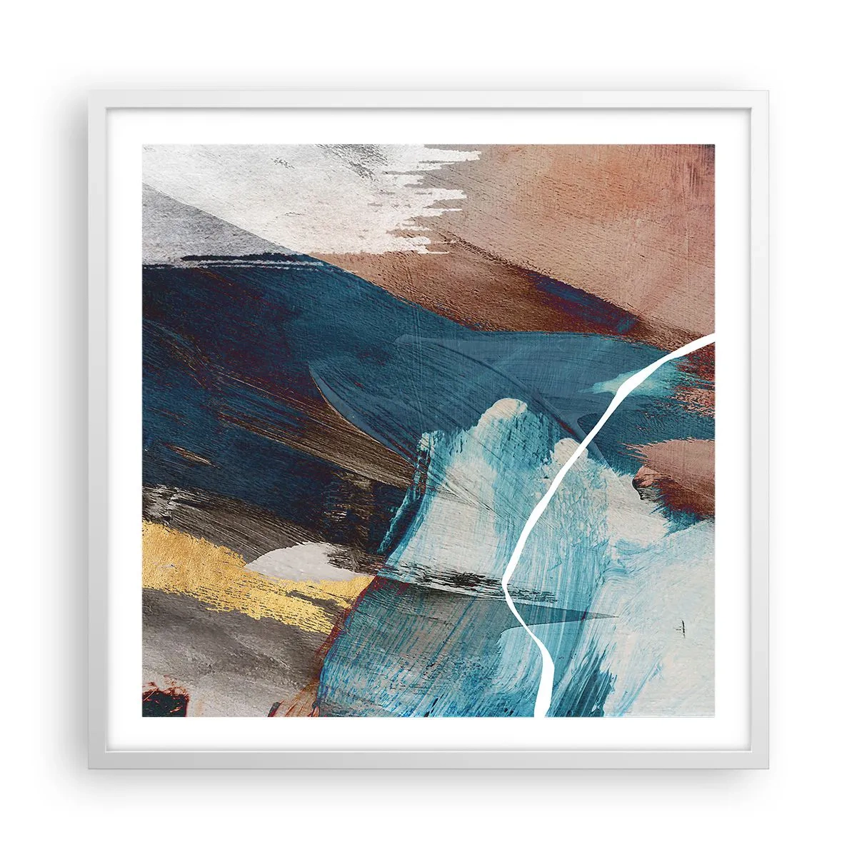 Plakat w białej ramie - Z rozmachem i energicznie - 60x60 cm