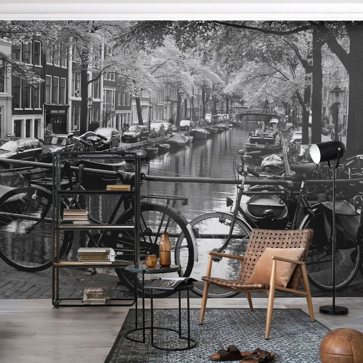 Fototapeta Samoprzylepna Deluxe Sticker - Bardzo holenderski widok - Amsterdam, Rower, Architektura - 100x70 cm