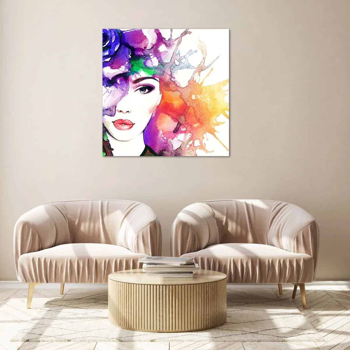 Obraz na szkle - Z głową w chmurach - 60x60 cm