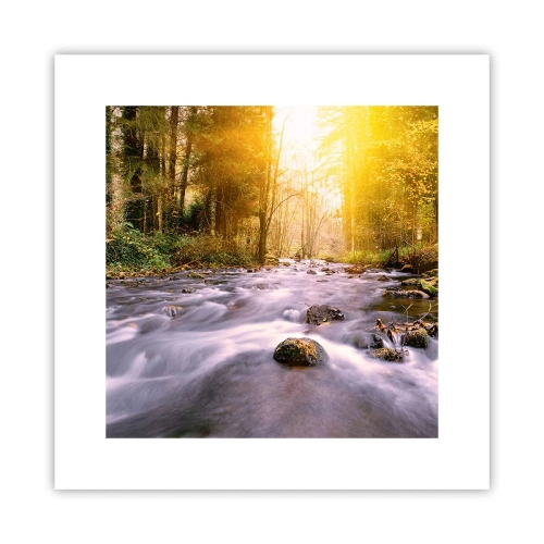 Plakat - Malachit w srebrno-złotej oprawie - 30x30 cm