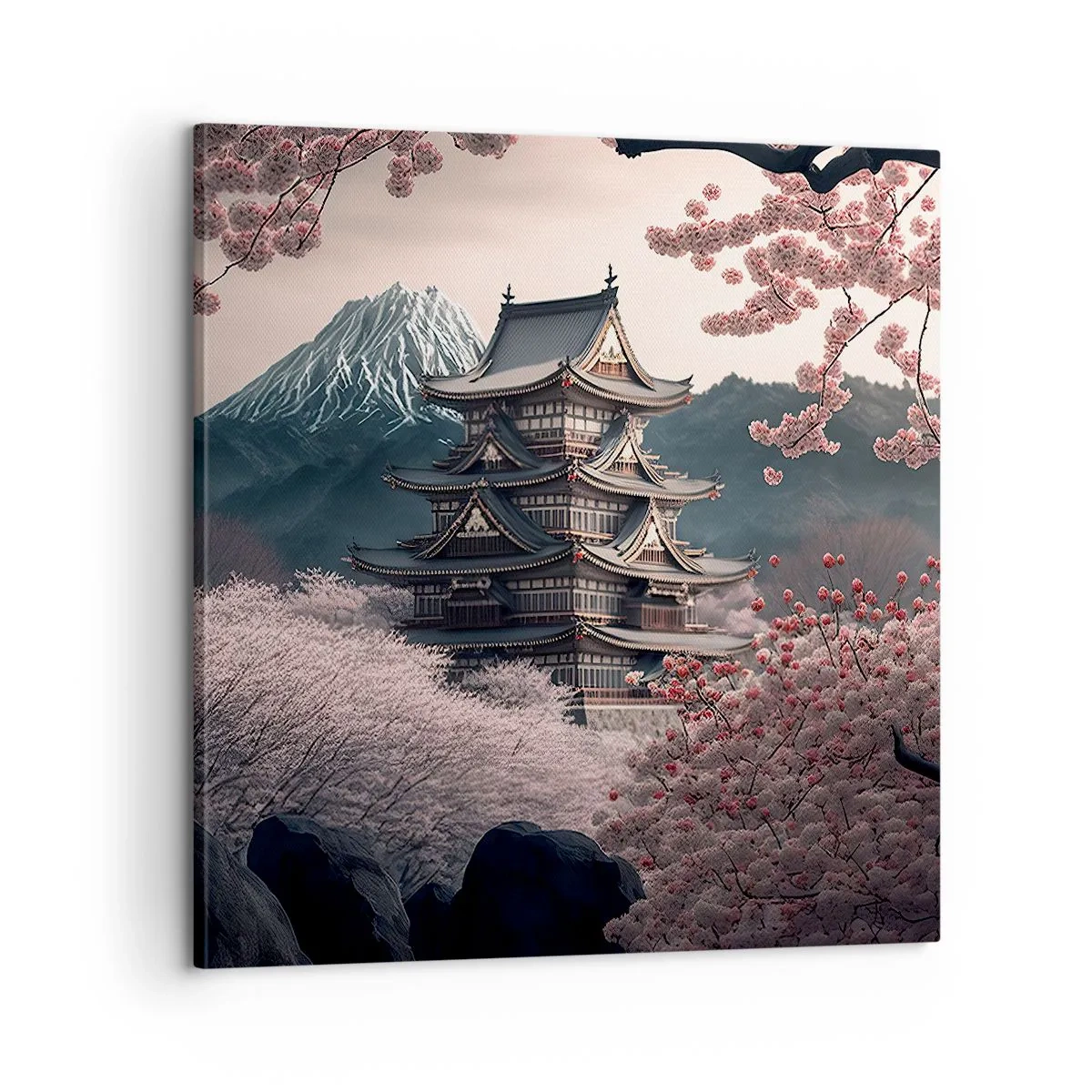 Obraz na płótnie - Kraj kwitnącej wiśni - 60x60 cm