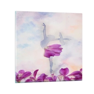 Obraz na szkle - Delikatna jak kwiat - 30x30 cm