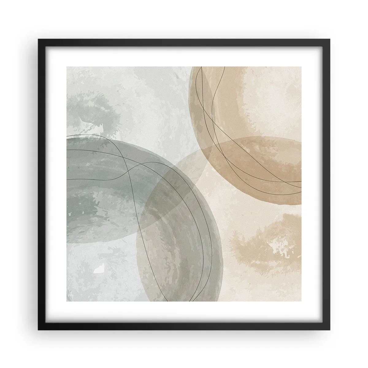 Plakat w czarnej ramie - Przenikanie światów - 50x50 cm