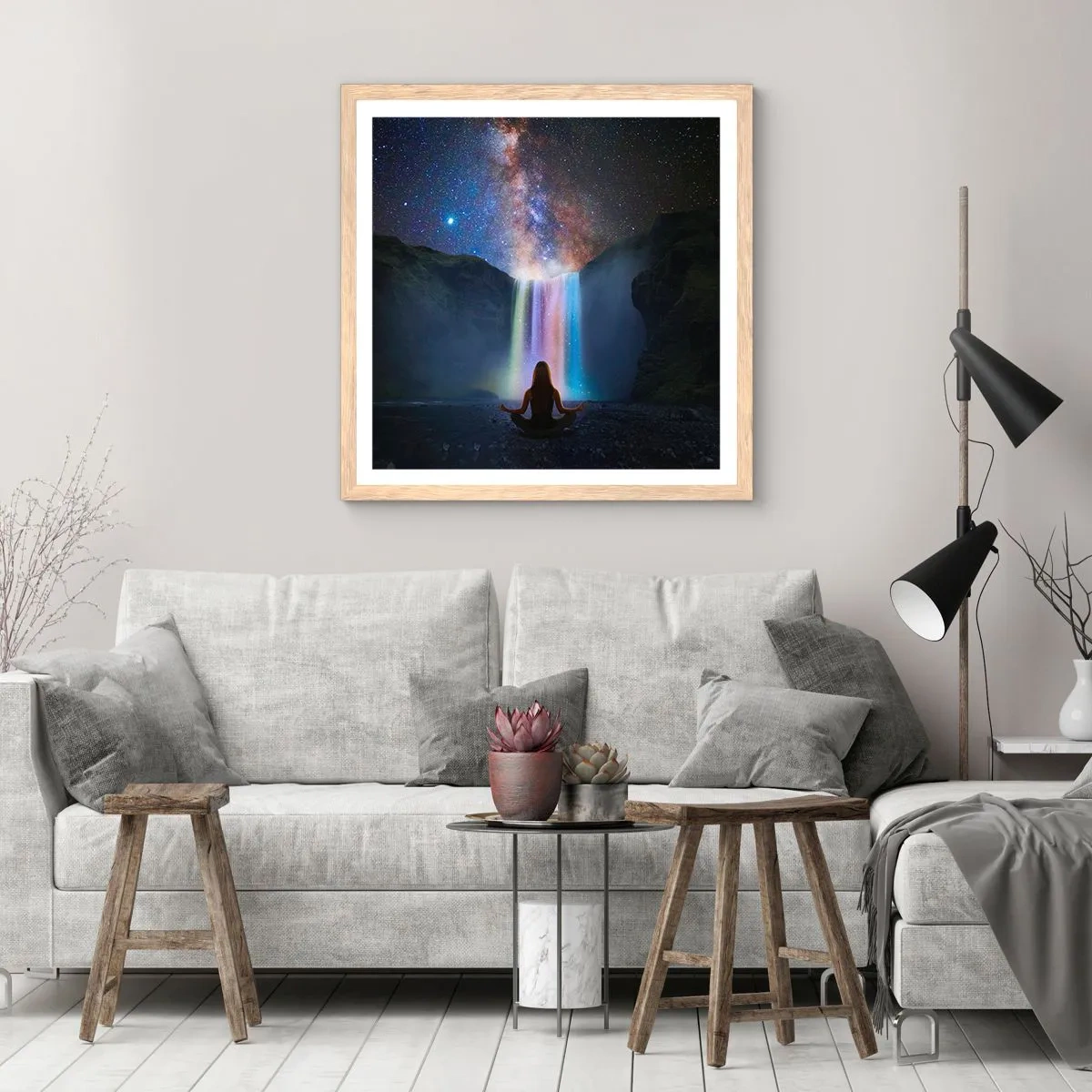Plakat w ramie jasny dąb - Absolutna harmonia - 40x40 cm