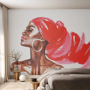 Fototapeta Standard Eco - "Jest wiatr, co nozdrza mężczyzny rozchyla" - Portret Kobiety, Kobieca Twarz, Abstrakcja - 150x105 cm