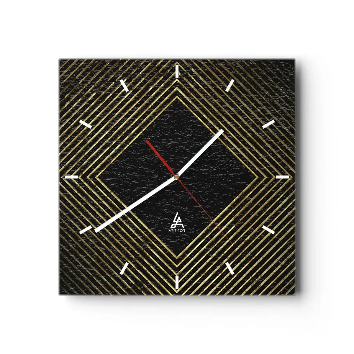 Zegar ścienny - Geometria w stylu glamour - 40x40 cm