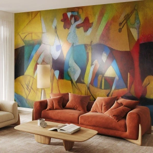 Fototapeta Standard Eco - Słońce - życie - radość - Zwierzęta, Afryka, Kubizm - 350x256 cm