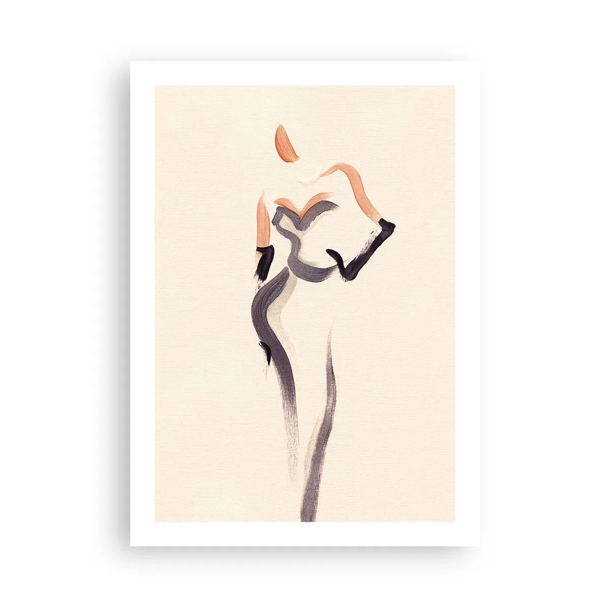 Plakat - Minimalistyczna sylwetka kobiety - 50x70cm - Ze złotych lat Hollywood - Nowoczesna dekoracja ścienna do salonu, kuchni i sypialni ARTTOR