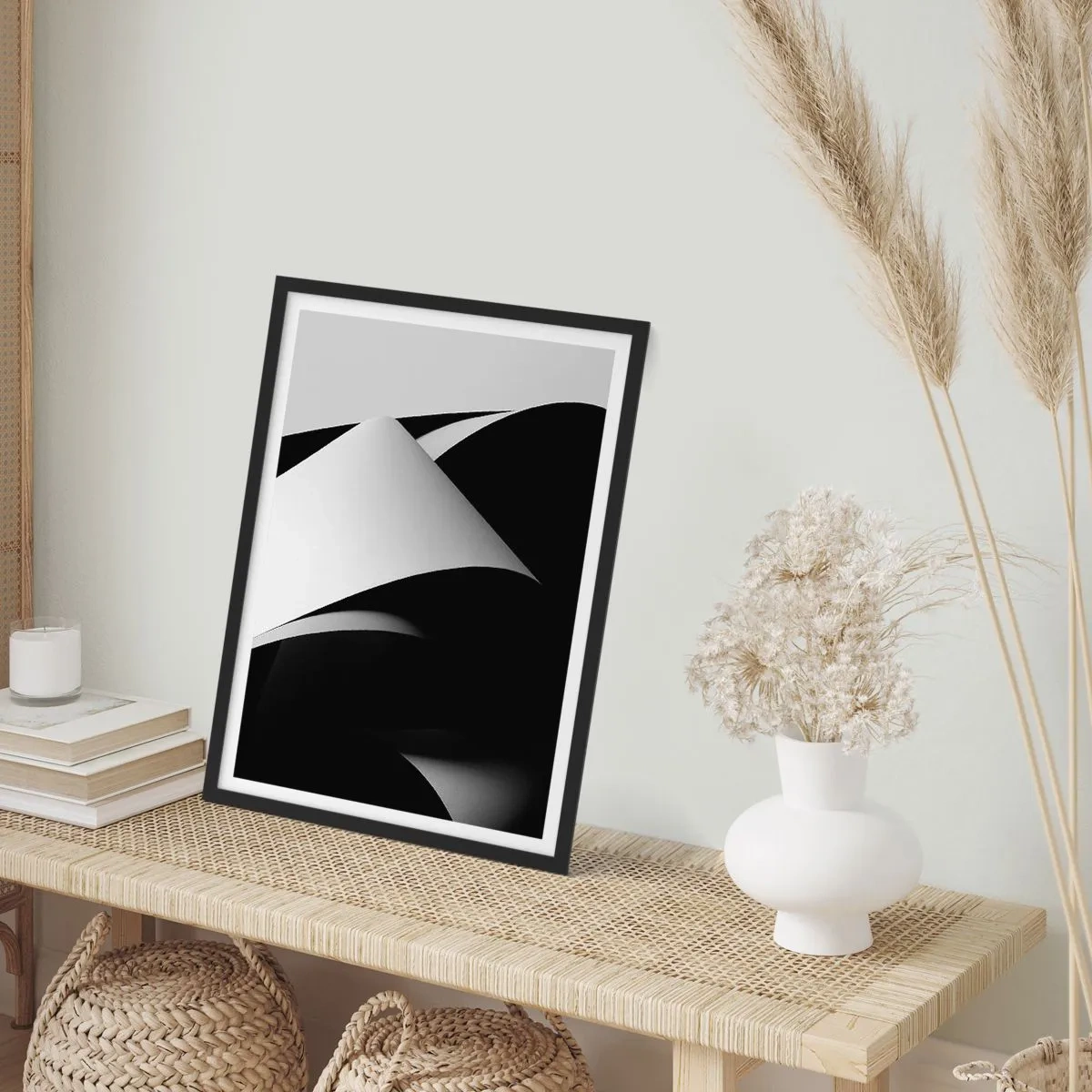 Plakat w czarnej ramie - Płaszczyzny światła z głębi cienia - 40x50 cm