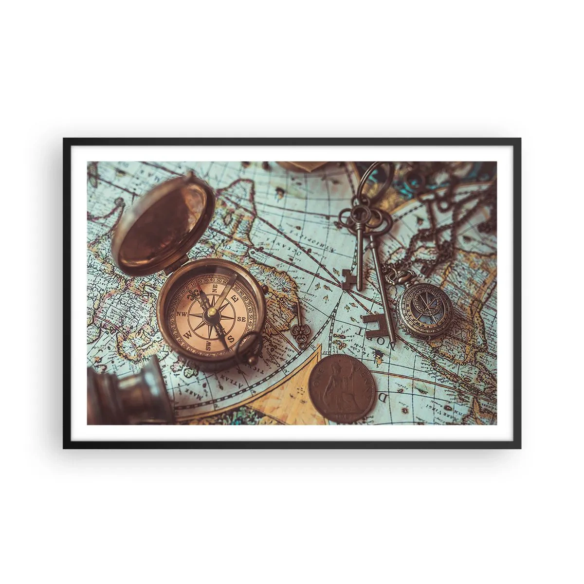 Plakat w czarnej ramie - Dla poszukiwacza przygód - 91x61 cm