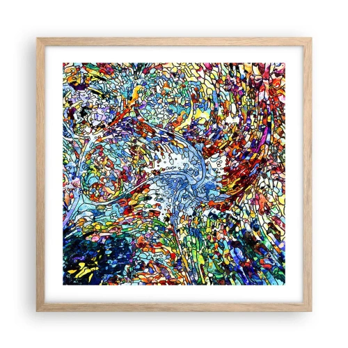 Plakat w ramie jasny dąb - Witraż kroplisty - 50x50 cm