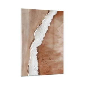 Obraz na szkle - Artystyczna struktura w odcieniach ziemi i bieli - 50x70cm - W kolorach ziemi - Nowoczesna dekoracja ścienna do salonu, kuchni i sypialni ARTTOR