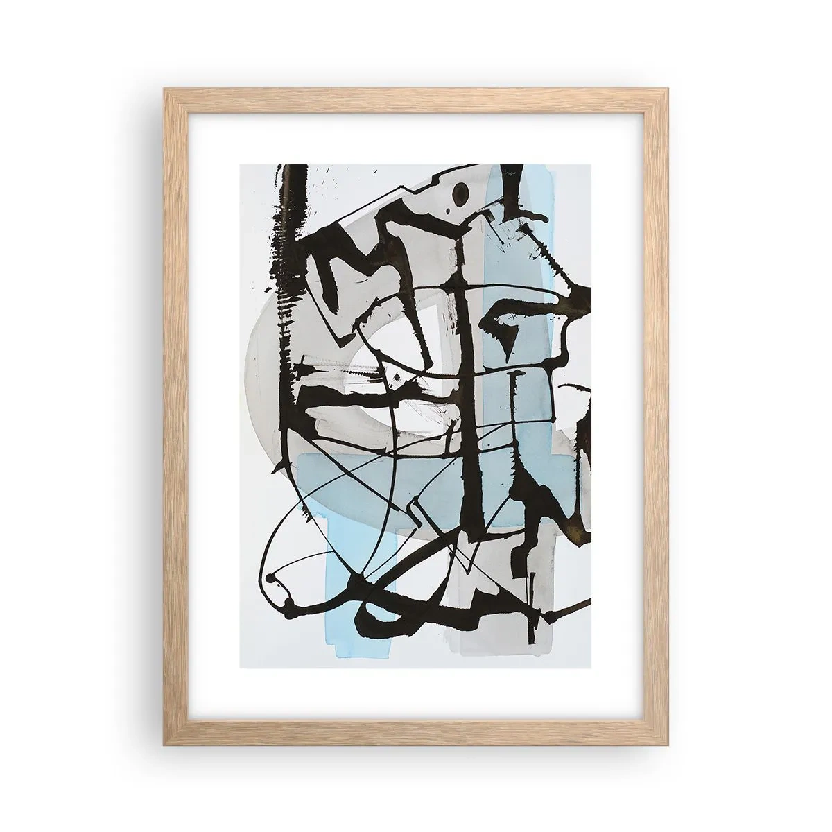 Plakat w ramie jasny dąb - Mimo wszystko błękitny - 30x40 cm