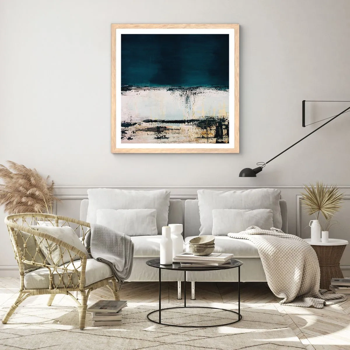 Plakat w ramie jasny dąb - Kompozycja horyzontalna - 50x50 cm