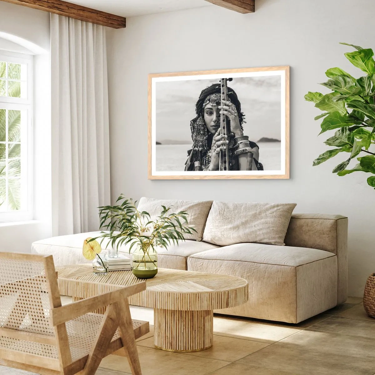 Plakat w ramie jasny dąb - Sama muzyka orientu - 50x40 cm