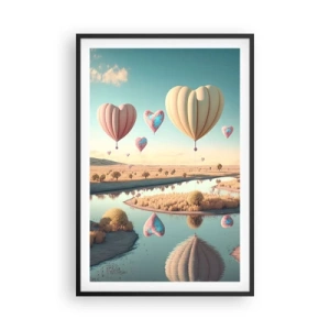 Plakat w czarnej ramie - Miłość pozwala wznieść się - 61x91 cm