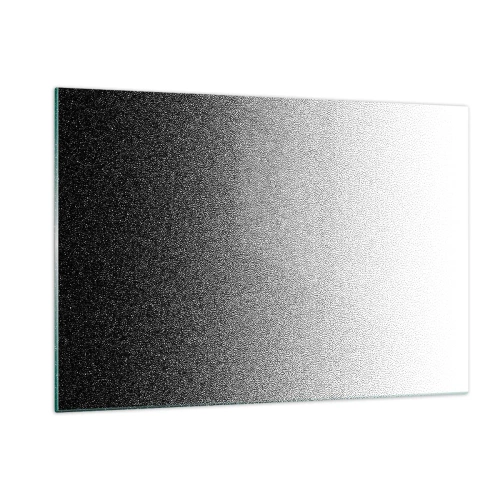 Obraz na szkle - Czarno-biały gradient z efektem ziarnistości i światła - 120x80cm - W stronę światła - Nowoczesna dekoracja ścienna do salonu, kuchni i sypialni ARTTOR