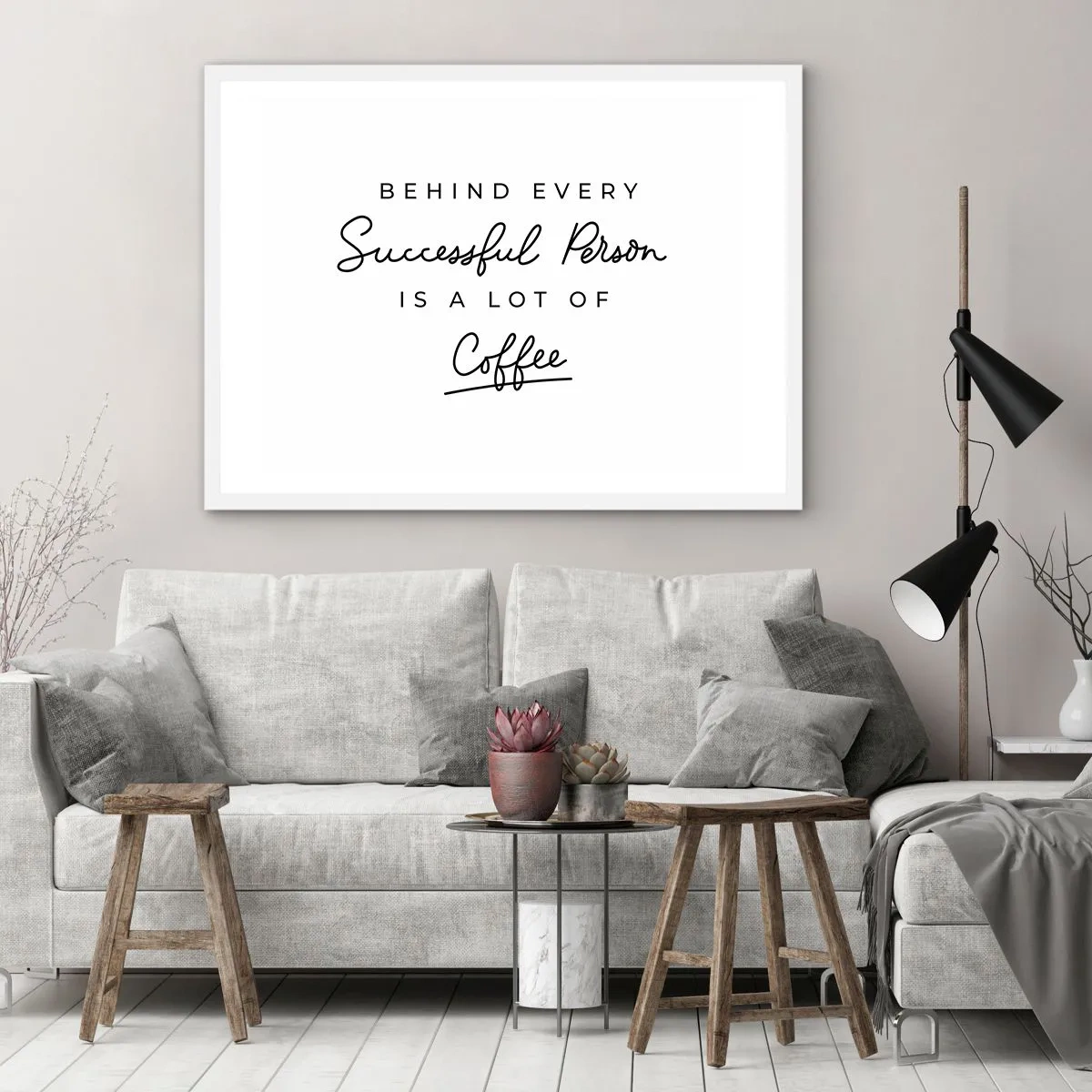 Plakat w białej ramie - Tajemnica sukcesu - 91x61 cm