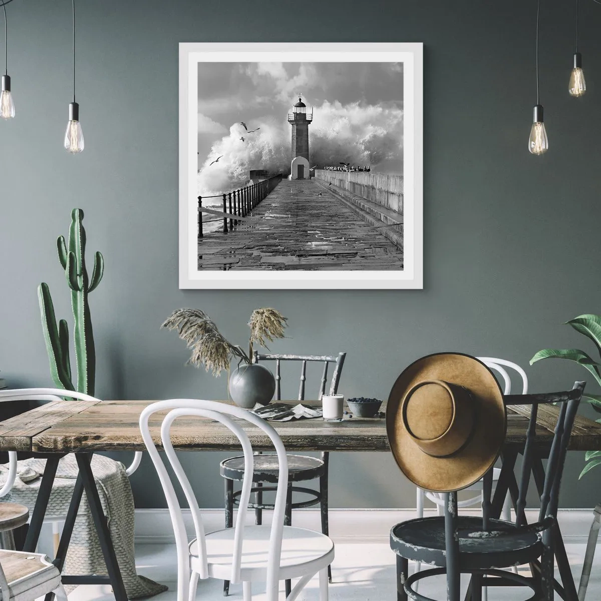 Plakat w białej ramie - Nieustraszona - 60x60 cm