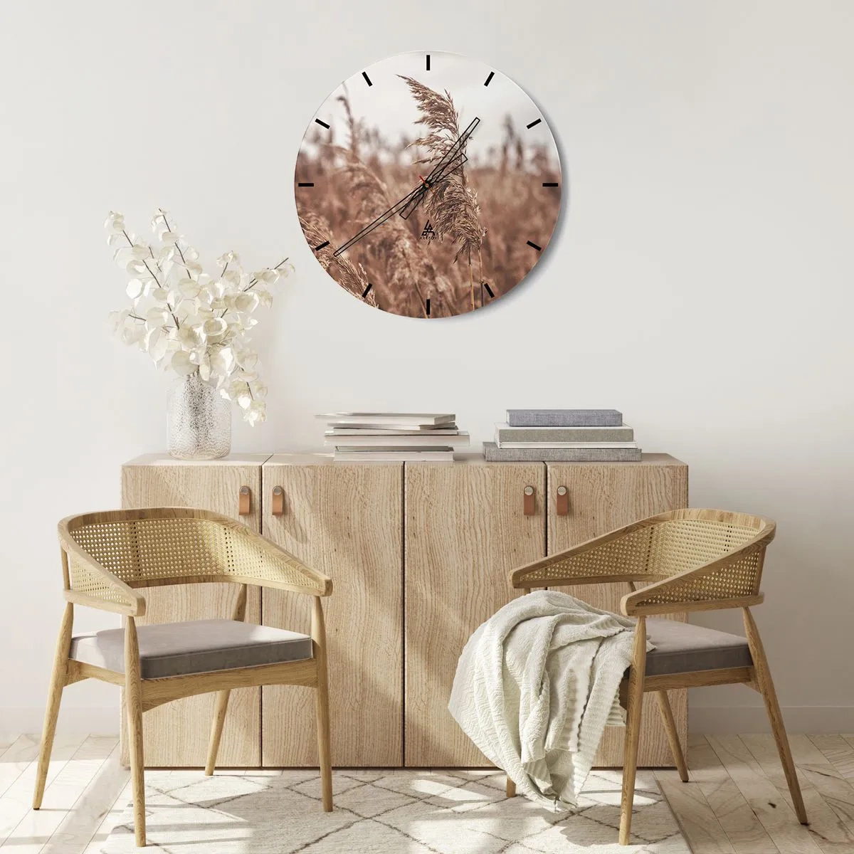 Zegar ścienny - Na polach już jesień - 40x40 cm