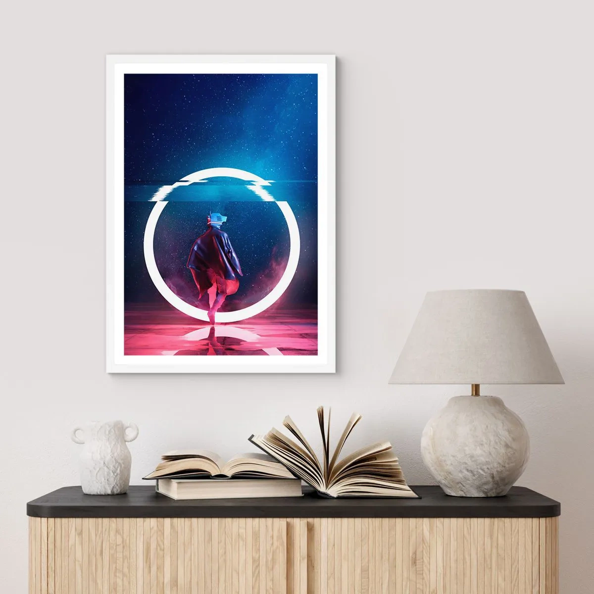 Plakat w białej ramie - Między światami - 30x40 cm