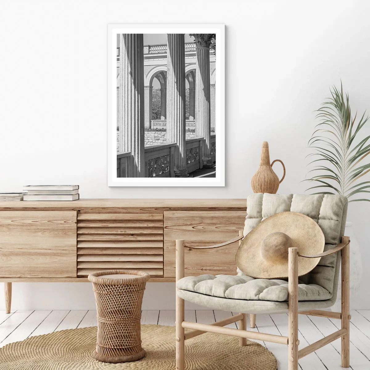 Plakat w białej ramie - Słoneczna arkada - 70x100 cm