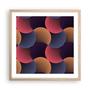 Plakat w ramie jasny dąb - W kolistym rytmie - 50x50 cm