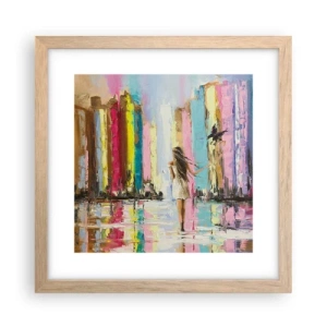 Plakat w ramie jasny dąb - Idż za mną - 30x30 cm