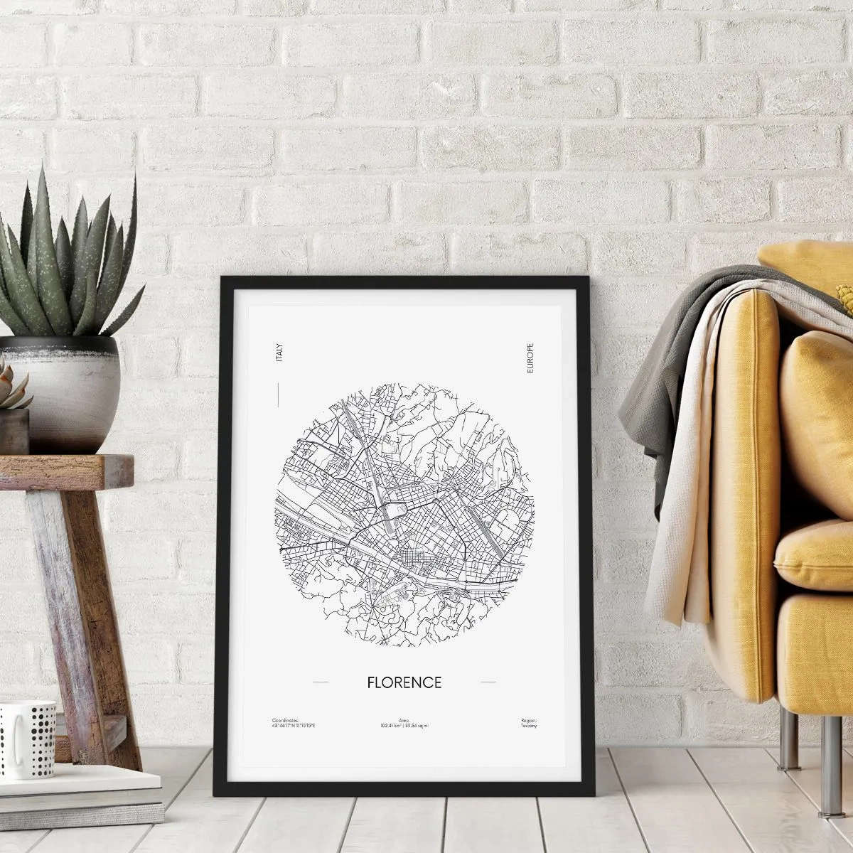 Plakat w czarnej ramie - Anatomia Florencji - 30x40 cm