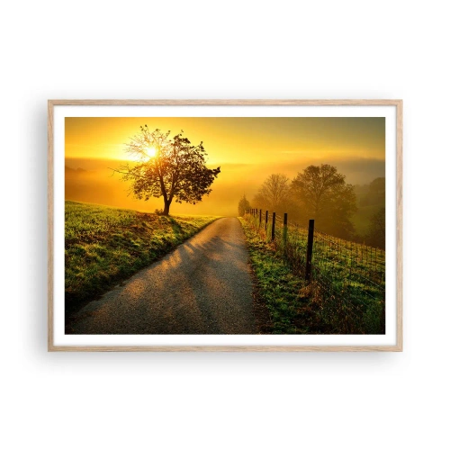 Plakat w ramie jasny dąb - Miodne popołudnie - 100x70 cm
