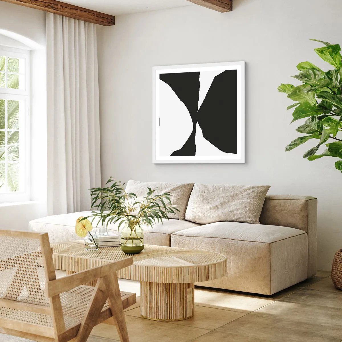 Plakat w białej ramie - Pozytyw -negatyw - 40x40 cm