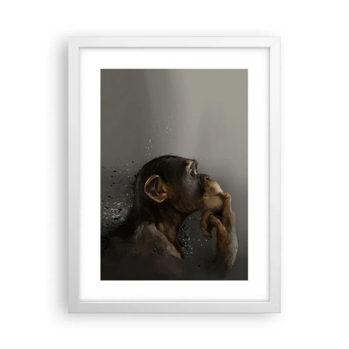 Plakat w białej ramie - Z pewnością myśliciel - 30x40 cm